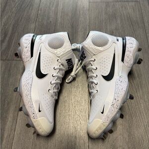 Nike Alpha Huarache Elite 3 Mid White Black Baseball Men's Sz 7.5 CV3550- 105